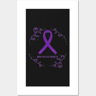 Hope•Faith•Strength IBD Awareness Ribbon Posters and Art